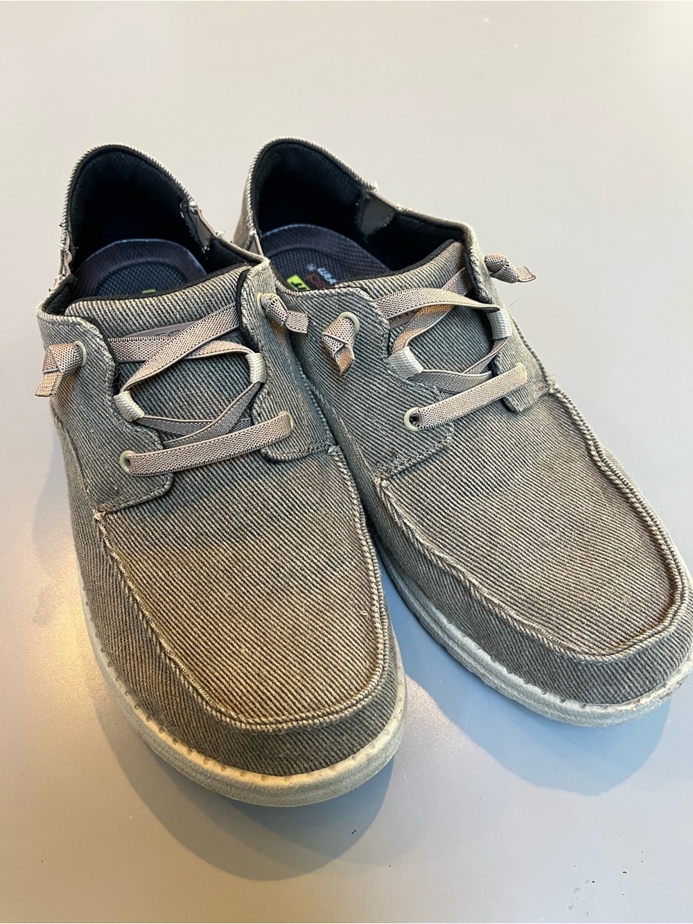 Skechers Men's Grey Canvas Slip-On Loafers